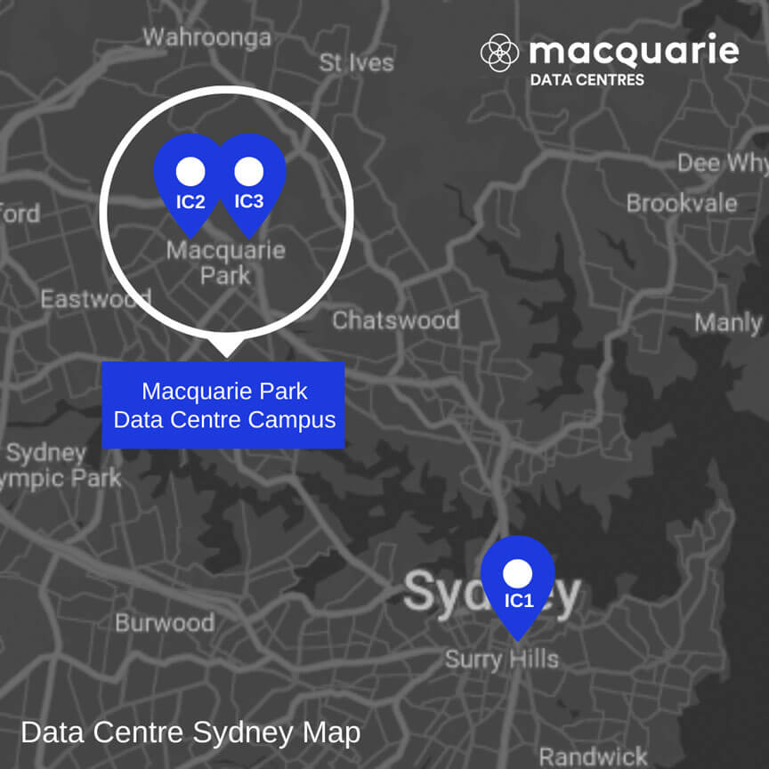 Map of Sydney Data Centres image
